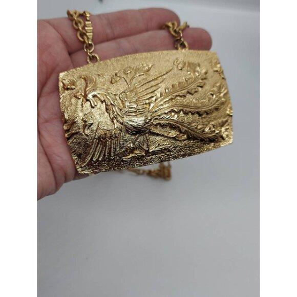 Napier Bird of paradise necklace Art nouveau peacock statement necklace Book - Picture 2 of 9